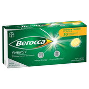 Berocca Energy with 12 Essential Vitamins & Minerals Effervescent Tab (Mango & Orange) X 30 ChemiStop
