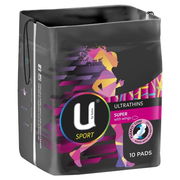 U by Kotex Pads Sport Ultrathins Super with Wings X 10 ChemiStop