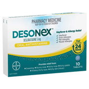 Desonex 24 Hour Non Drowsy Hayfever & Allergy Relief Antihistamine Tab X 10 ChemiStop