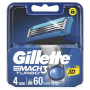 Gillette Mach3 Turbo Replacement Cartridges X 4