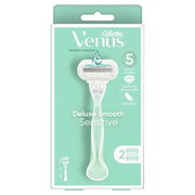 Gillette Venus Deluxe Smooth Sensitive Women's Razor Handle with 2 Blade Refills