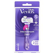 Gillette Venus Deluxe Smooth Swirl Women's Razor Handle with 2 Blade Refills ChemiStop