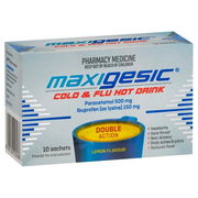 Maxigesic Cold & Flu Hot Drink (Paracetamol & Ibuprofen) Sachets X 10