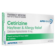ApoHealth Cetirizine Hayfever & Allergy Relief Tab X 10 (Generic for Zyrtec)