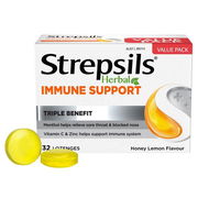 Strepsils Lozenges Herbal Immune Support Honey & Lemon X 32