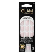 Glam by Manicare Square Press On Nails Kit (French Pink) - Short