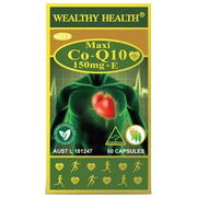 Wealthy Health Maxi CoQ10 150mg + E Cap X 60 ChemiStop