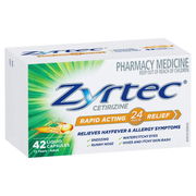 Zyrtec Rapid Acting Hayfever & Allergy Relief Liquid Cap X 42