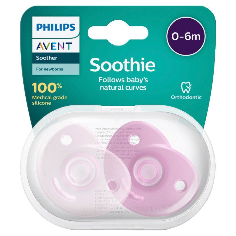 Avent Soothie Soother for Newborns (0-6 Months) Pink X 2