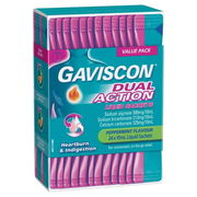 Gaviscon Dual Action Heartburn & Indigestion Relief Peppermint Liquid Sachets 10ml x 24