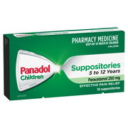 Panadol Children Paracetamol 250mg Suppositories X 10 ChemiStop