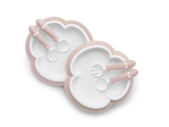 BabyBjorn Plate, Spoon & Fork 2 Pack - Powder Pink