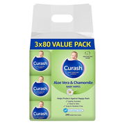 Curash Babycare Aloe Vera & Chamomile Baby Wipes 80 X 3