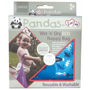 Pandas by Luvme Wet 'n' Dry Eco Nappy Bag (Unisex Pattern)