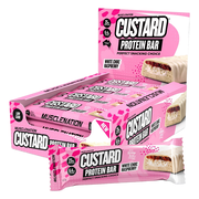 Muscle Nation Custard Protein Bar White Choc Raspberry 60g X 12