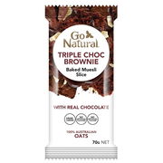 Go Natural Baked Muesli Slice Triple Choc Brownie 70g X 12