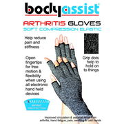 BodyAssist  Soft Compression Arthritis Gloves (Grey Extra Large)