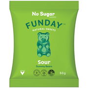 Funday Natural Sweets Sour Vegan Gummy Bears 50g