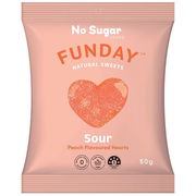 Funday Natural Sweets Sour Peach Hearts 50g