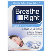 Breathe Right Nasal Strips Clear Regular X 10
