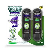 Nicorette QuickMist SmartTrack Mouth Spray - Freshmint 13.2ml (150 Sprays) X 2 ChemiStop