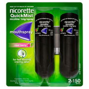 Nicorette QuickMist Mouth Spray Cool Berry 13.2ml (150 Sprays) X 2 ChemiStop
