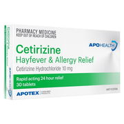 ApoHealth Cetirizine Hayfever & Allergy Relief Tab X 30 (Generic for Zyrtec)