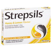 Strepsils Lozenges Soothing  Honey & Lemon X 16