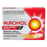 Nuromol Dual Action Pain Relief Liquid Cap X 20 ChemiStop