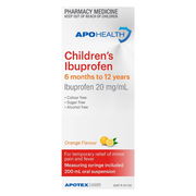 ApoHealth Childrens Ibuprofen 6 Months -12 Years 200ml (Generic for Nurofen)