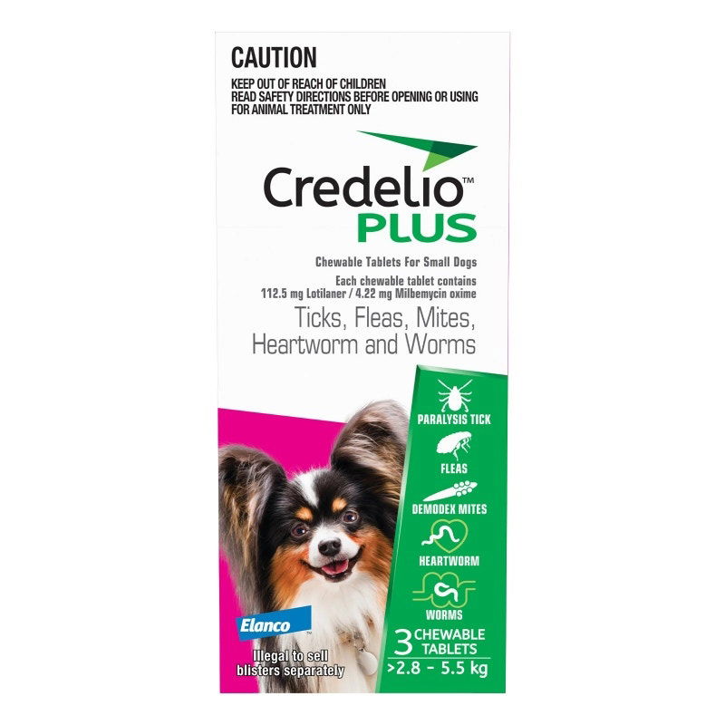 Credelio Plus Chewable Tab for Small Dogs 2.8 - 5.5kg (Pink) X 3