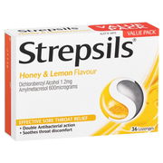 Strepsils Lozenges Honey & Lemon X 36