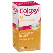 Coloxyl 50mg Stool Softener Tab X 100