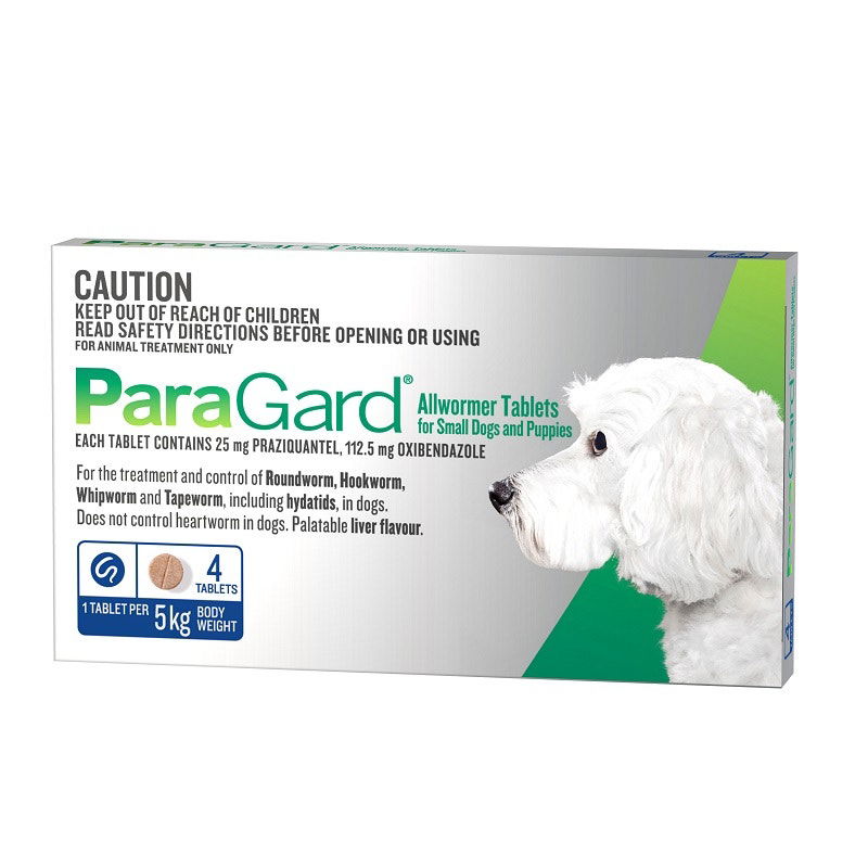 ParaGard Allwormer for Small Dogs & Puppies (Up to 5kg) Tab X 4