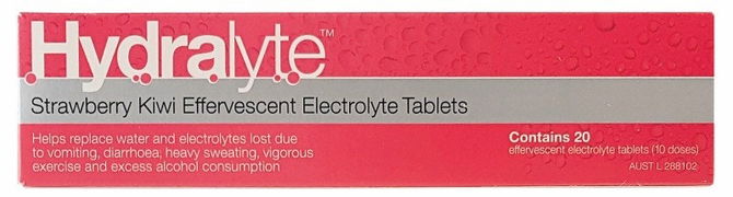 Hydralyte Electrolyte Effervescent Tab (Strawberry Kiwi Flavour) X 20