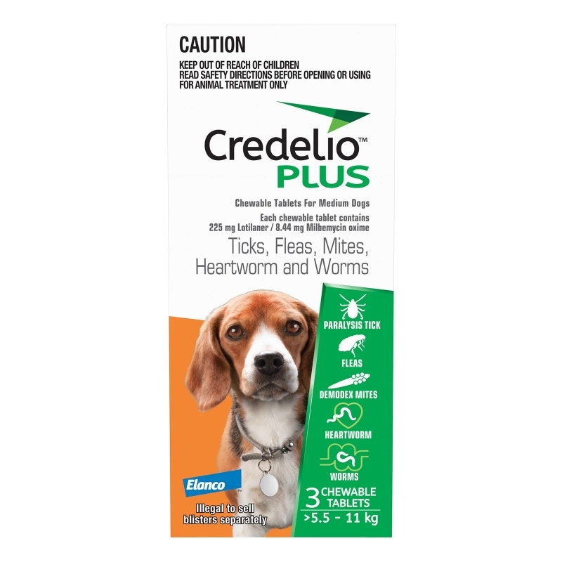 Credelio Plus Chewable Tab for Medium Dogs 5.5 - 11kg (Orange) X 3