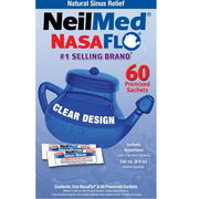NeilMed NasaFlo Neti Pot + Premixed Sachets X 60