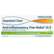 Chemists' Own Anti-inflammatory Pain Relief Diclofenac 12.5mg Liquid Cap X 20