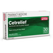 Cetrelief 10mg Tab X 30 (Generic for ZYRTEC)