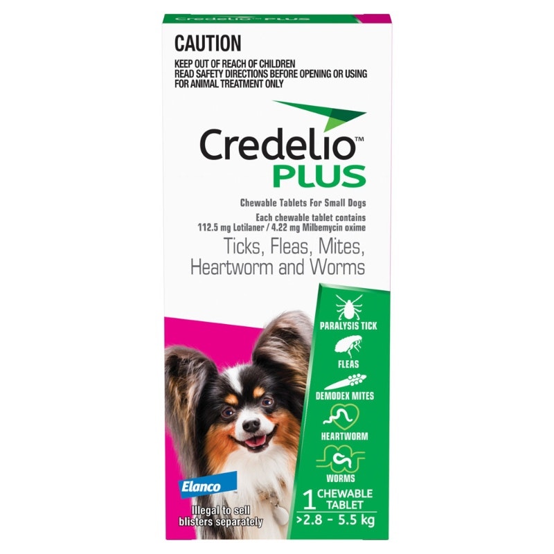 Credelio Plus Chewable Tab for Small Dogs 2.8 - 5.5kg (Pink) X 1
