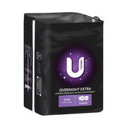U by Kotex Pads Extra Overnight Long with Wings X 8