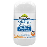 Nature's Way Kids Smart Bursts DHA 300mg Triple Strength (Orange) Chewable Soft Cap X 50